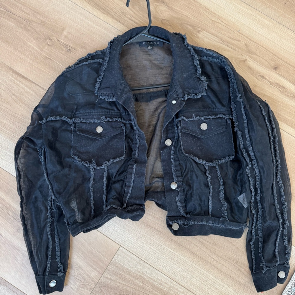 Black Sheer Denim Jacket